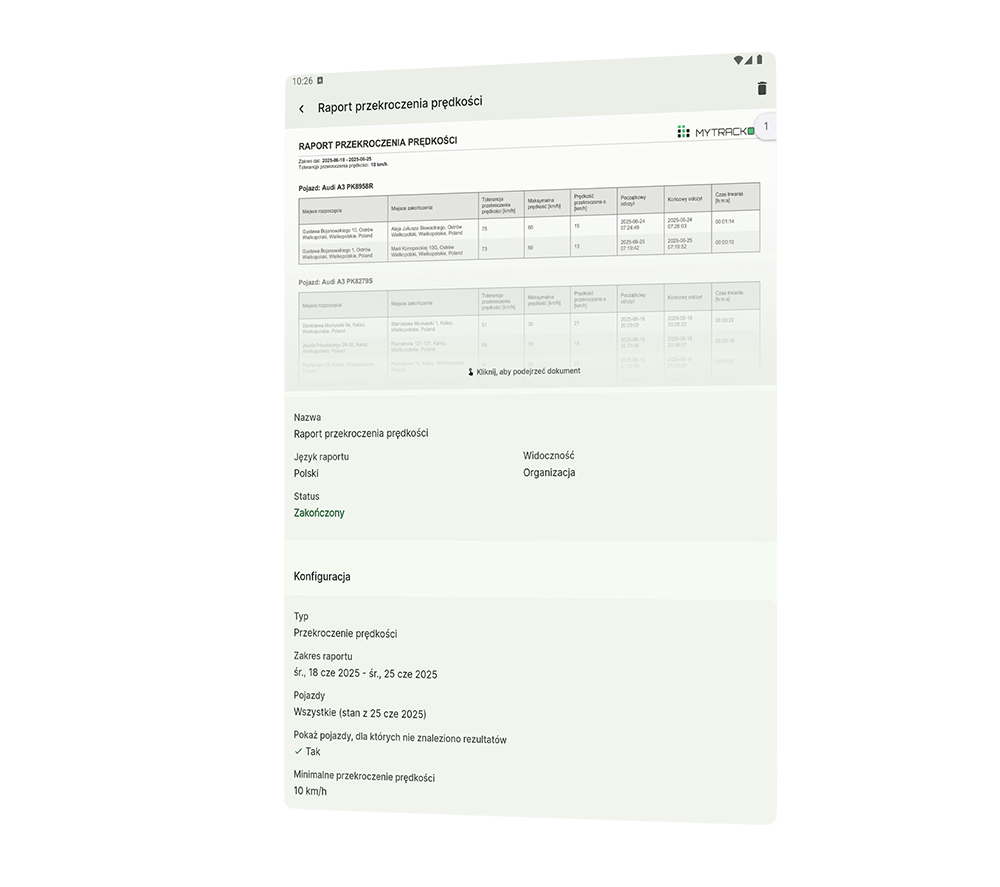 Aplikacja Mobilna - MYTRACKO